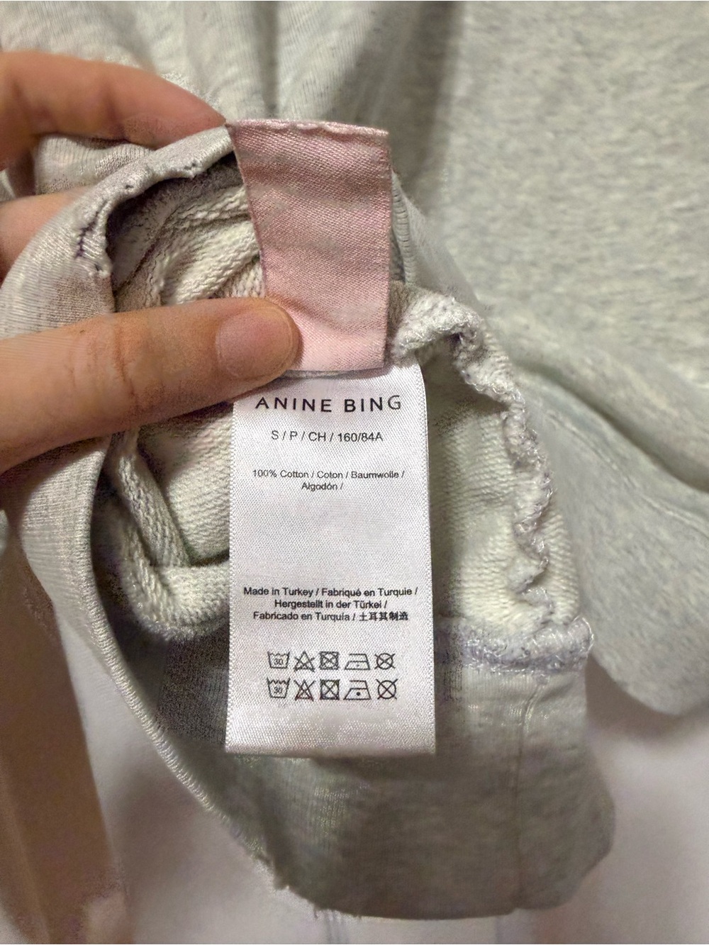 ANINE BING Harvey Signature Script Logo Hoodie Gray S - Picture 5 of 6